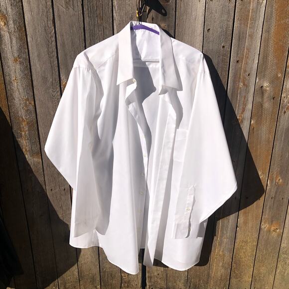 Geoffrey Beene Men's White Sateen Button Down Sz 20 - Picture 1 of 10